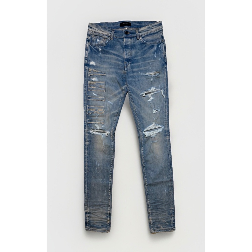 Amiri Logo Appliqué Denim Jeans Size 32 Brand New
